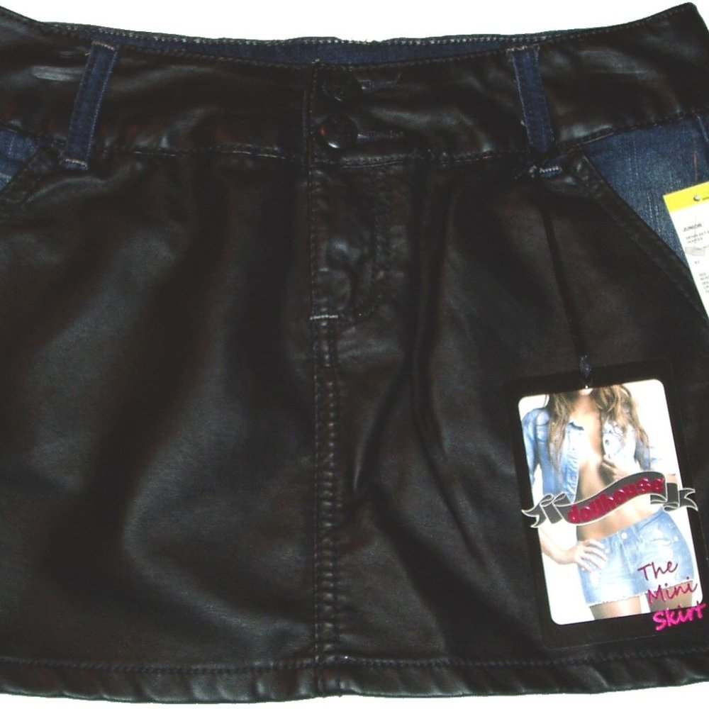 Junior's Mini Skirt Black Denim Crazy Sexy Cool